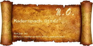 Maderspach Ottó névjegykártya
